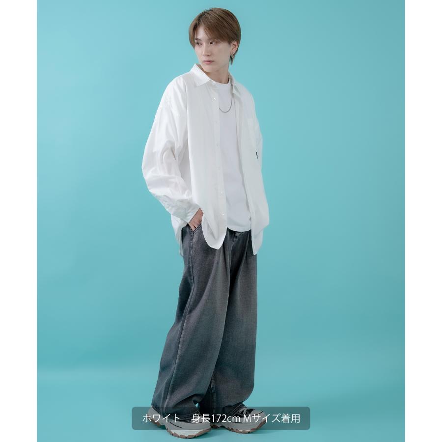 長袖シャツ メンズ レディース ワンポイント イージーケア ビッグサイズ オーバーサイズ 冷感 カジュアル スケーター ストリート 韓国ファッション | improves | 12