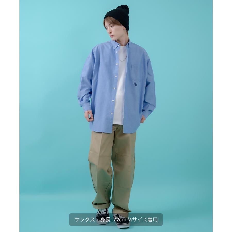 長袖シャツ メンズ サイドウェイスタンス ワンポイント オックスフォードシャツ ビッグサイズ 大きめ アメカジ カジュアル スケーター ストリート 古着MIX 韓国 | improves | 14