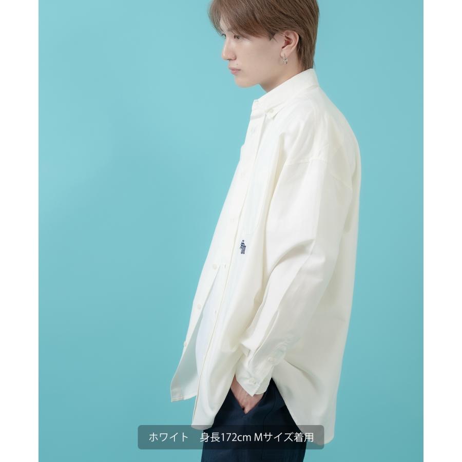 長袖シャツ メンズ サイドウェイスタンス ワンポイント オックスフォードシャツ ビッグサイズ 大きめ アメカジ カジュアル スケーター ストリート 古着MIX 韓国 | improves | 04