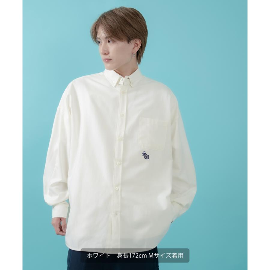 長袖シャツ メンズ サイドウェイスタンス ワンポイント オックスフォードシャツ ビッグサイズ 大きめ アメカジ カジュアル スケーター ストリート 古着MIX 韓国 | improves | 05