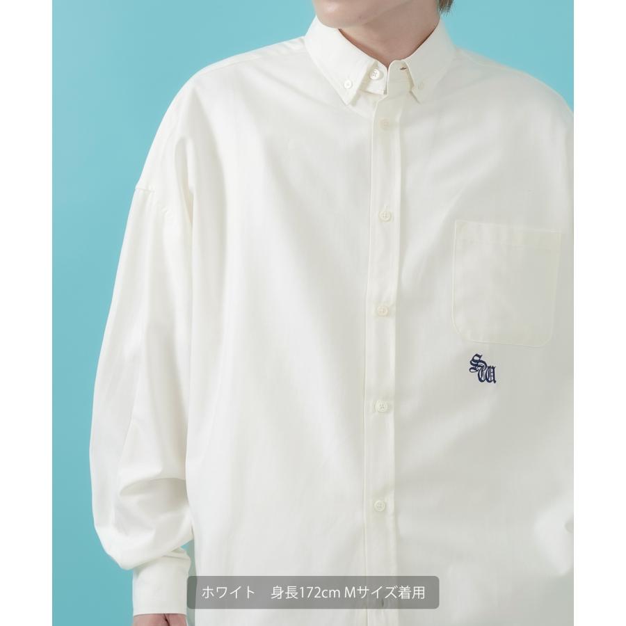 長袖シャツ メンズ サイドウェイスタンス ワンポイント オックスフォードシャツ ビッグサイズ 大きめ アメカジ カジュアル スケーター ストリート 古着MIX 韓国 | improves | 06