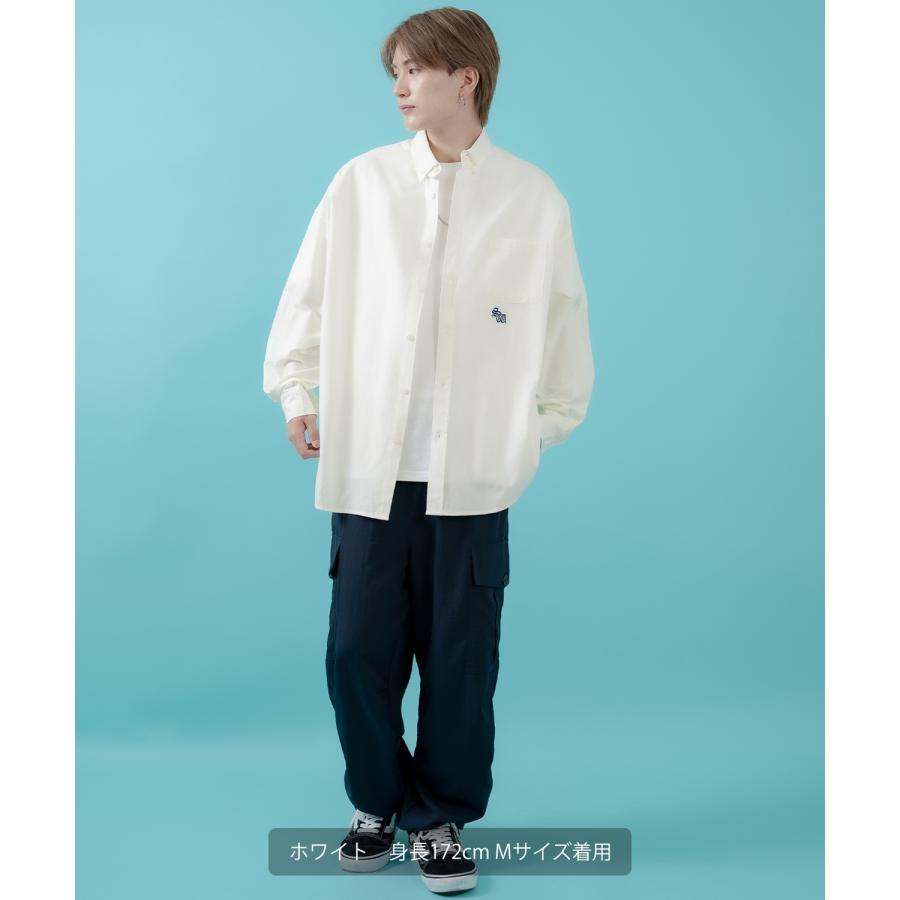 長袖シャツ メンズ サイドウェイスタンス ワンポイント オックスフォードシャツ ビッグサイズ 大きめ アメカジ カジュアル スケーター ストリート 古着MIX 韓国 | improves | 08