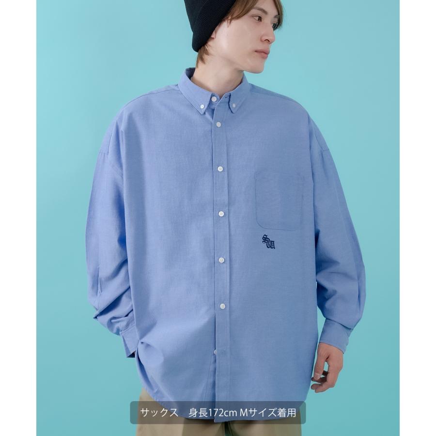 長袖シャツ メンズ サイドウェイスタンス ワンポイント オックスフォードシャツ ビッグサイズ 大きめ アメカジ カジュアル スケーター ストリート 古着MIX 韓国 | improves | 09