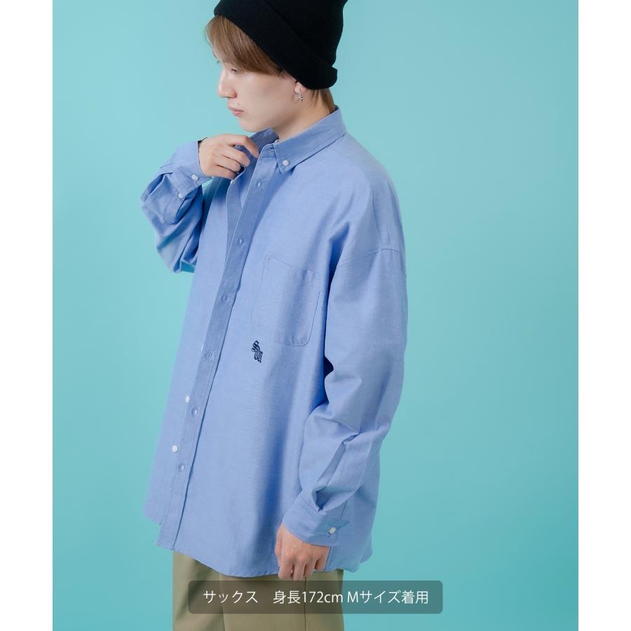 長袖シャツ メンズ サイドウェイスタンス ワンポイント オックスフォードシャツ ビッグサイズ 大きめ アメカジ カジュアル スケーター ストリート 古着MIX 韓国 | improves | 11