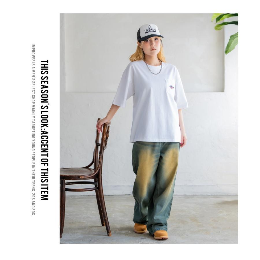 半袖Tシャツ メンズ SIDEWAY STANCE サイドウェイスタンス オーバル シリコンワッペン ポケット ロンT カットソー ストリート アメカジ 古着 | improves | 05