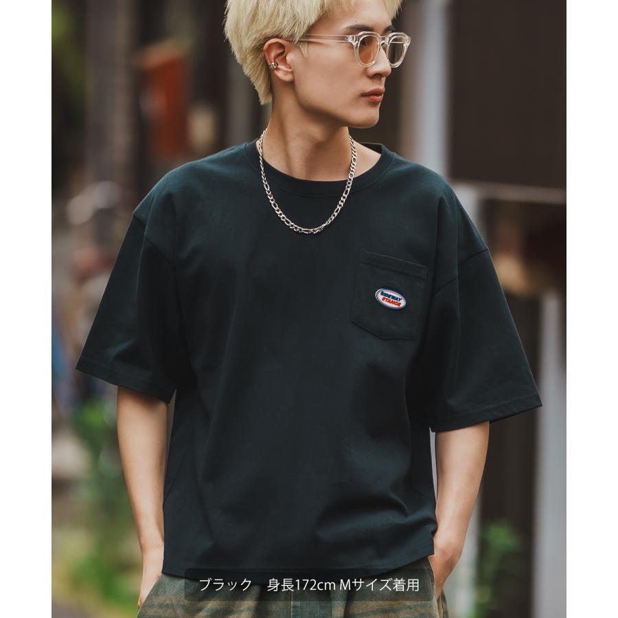 半袖Tシャツ メンズ SIDEWAY STANCE サイドウェイスタンス オーバル シリコンワッペン ポケット ロンT カットソー ストリート アメカジ 古着 | improves | 11