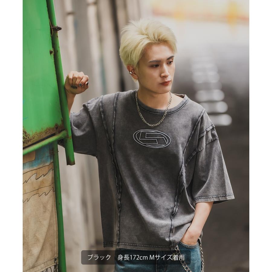 Tシャツ メンズ レディース SIDEWAY STANCE サイドウェイスタンス 半袖 カットソー グランジ ロゴ 刺しゅう アメカジ カジュアル スケーター ストリート 古着 | improves | 04