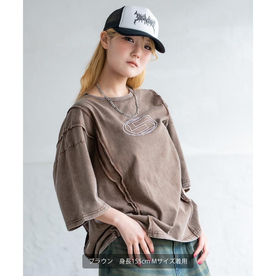 Tシャツ メンズ レディース SIDEWAY STANCE サイドウェイスタンス 半袖 カットソー グランジ ロゴ 刺しゅう アメカジ カジュアル スケーター ストリート 古着 | improves | 10