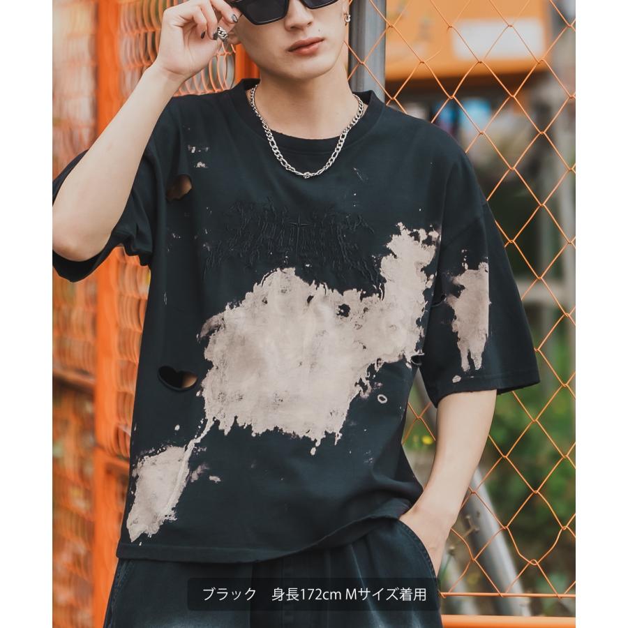 Tシャツ メンズ SIDEWAY STANCE サイドウェイスタンス 半袖 カットソー スプレー ロゴ 刺しゅう グランジ アメカジ カジュアル スケーター ストリート 古着 | improves | 07