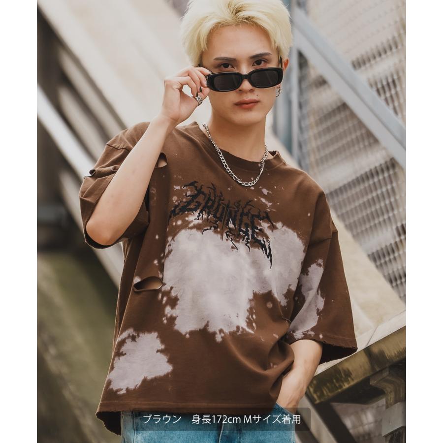 Tシャツ メンズ SIDEWAY STANCE サイドウェイスタンス 半袖 カットソー スプレー ロゴ 刺しゅう グランジ アメカジ カジュアル スケーター ストリート 古着 | improves | 10