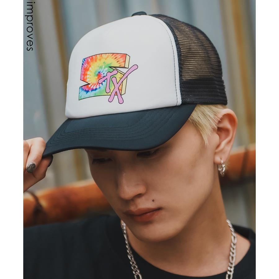メッシュキャップ メンズ 帽子 タイダイ柄 ベースボール キャップ トラッカーキャップ 刺しゅう プリント スケーター ストリート アメカジ カジュアル 韓国 | improves