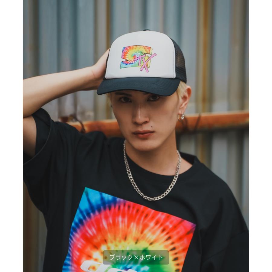 メッシュキャップ メンズ 帽子 タイダイ柄 ベースボール キャップ トラッカーキャップ 刺しゅう プリント スケーター ストリート アメカジ カジュアル 韓国 | improves | 02