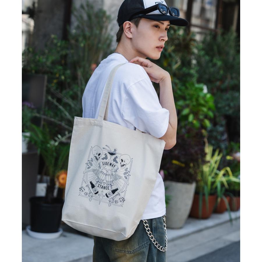 トートバッグ メンズ バック 通勤 通学 サブバック スカル 小物 プリント 刺しゅう スケーター ストリート アメカジ カジュアル 韓国 ストリート | improves | 05