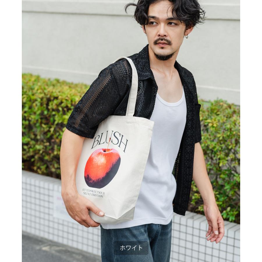 トートバッグ メンズ バック 通勤 通学 サブバック アップル 小物 プリント 刺しゅう スケーター ストリート アメカジ カジュアル 韓国 ストリート | improves | 02