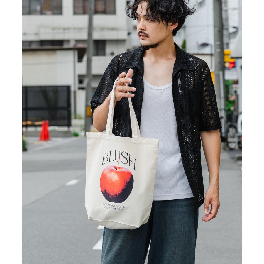 トートバッグ メンズ バック 通勤 通学 サブバック アップル 小物 プリント 刺しゅう スケーター ストリート アメカジ カジュアル 韓国 ストリート | improves | 03
