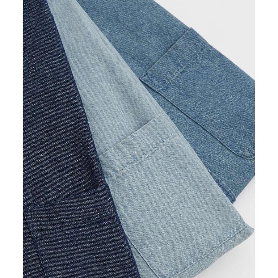 シャツ メンズ 長袖 デニムシャツ 6oz 軽オンス ボタンダウン ビッグシルエット ストリート アメカジ 無地 カジュアル 古着MIX オーバーサイズ | improves | 19