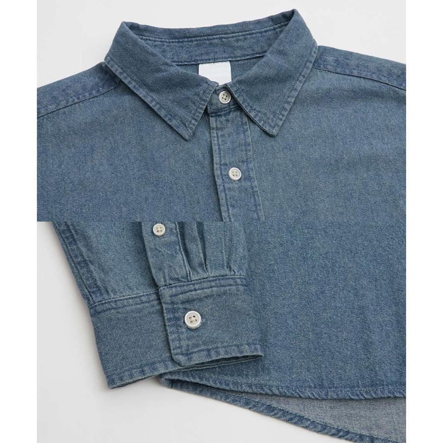 シャツ メンズ 長袖 デニムシャツ 6oz 軽オンス ボタンダウン ビッグシルエット ストリート アメカジ 無地 カジュアル 古着MIX オーバーサイズ | improves | 20