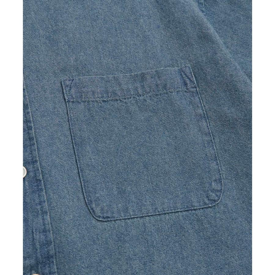 シャツ メンズ 長袖 デニムシャツ 6oz 軽オンス ボタンダウン ビッグシルエット ストリート アメカジ 無地 カジュアル 古着MIX オーバーサイズ | improves | 21