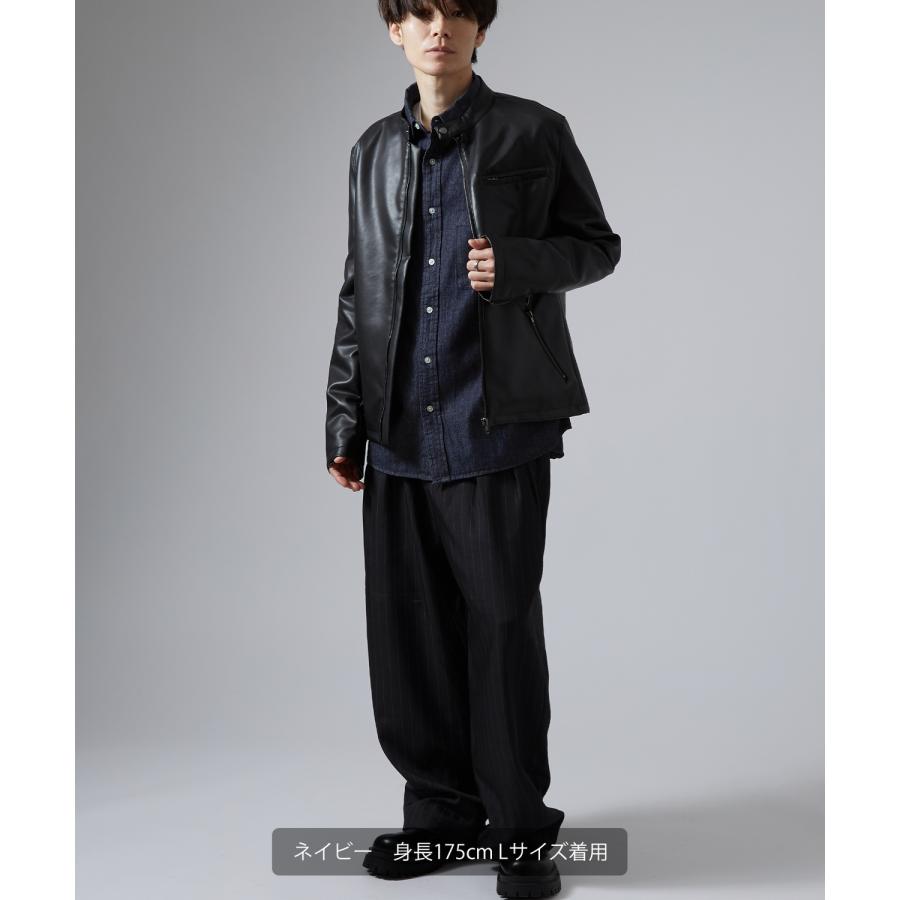 シャツ メンズ 長袖 デニムシャツ 6oz 軽オンス ボタンダウン ビッグシルエット ストリート アメカジ 無地 カジュアル 古着MIX オーバーサイズ | improves | 10