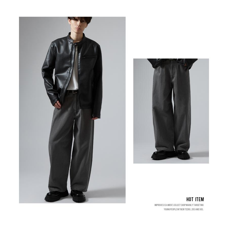 ジーンズ メンズ デニムパンツ ワイドパンツ バルーンパンツ バレルレッグ ストリート系 Y2K 古着MIX バギーパンツ 9.5オンス ビッグシルエット 韓国 | improves | 19
