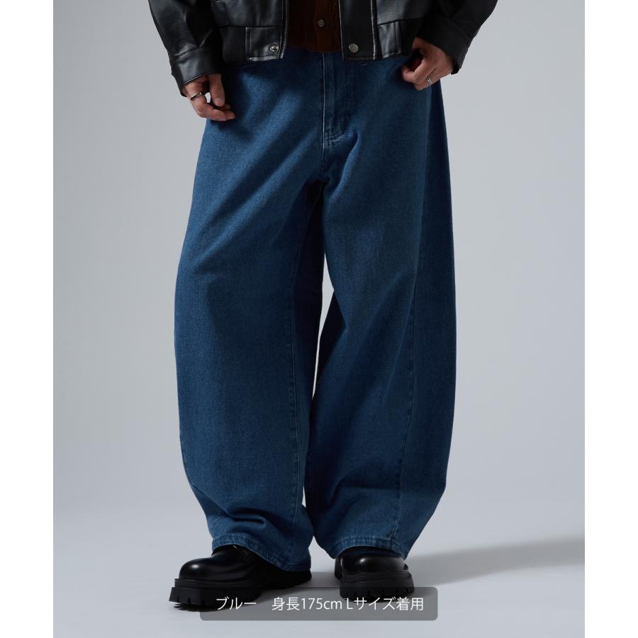 ジーンズ メンズ デニムパンツ ワイドパンツ バルーンパンツ バレルレッグ ストリート系 Y2K 古着MIX バギーパンツ 9.5オンス ビッグシルエット 韓国 | improves | 09