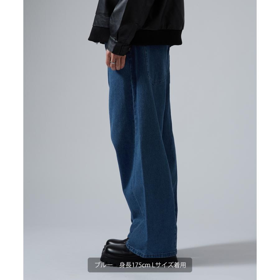 ジーンズ メンズ デニムパンツ ワイドパンツ バルーンパンツ バレルレッグ ストリート系 Y2K 古着MIX バギーパンツ 9.5オンス ビッグシルエット 韓国 | improves | 10