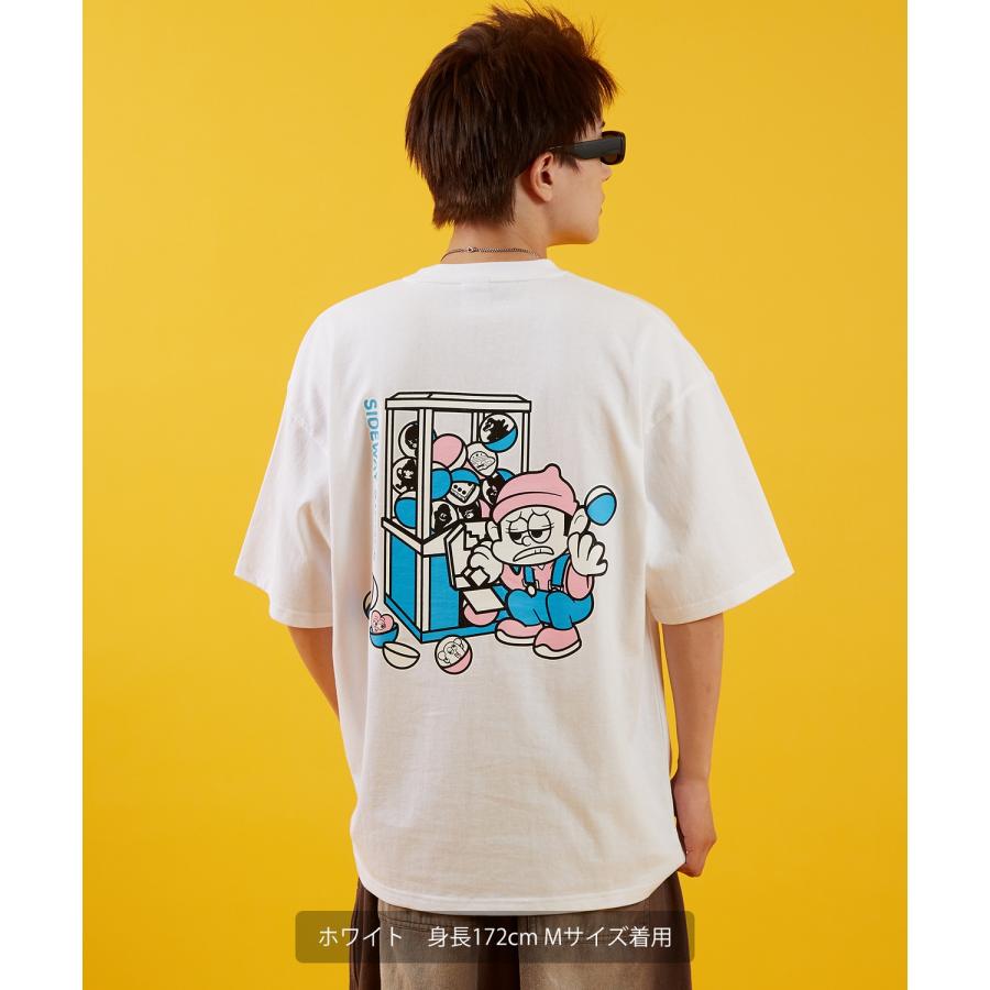 Tシャツ メンズ SIDEWAY STANCE サイドウェイスタンス 半袖 カットソー ガチャ プリント アメカジ カジュアル Y2K ストリート 古着MIX 韓国 ブラック ホワイト | improves | 16