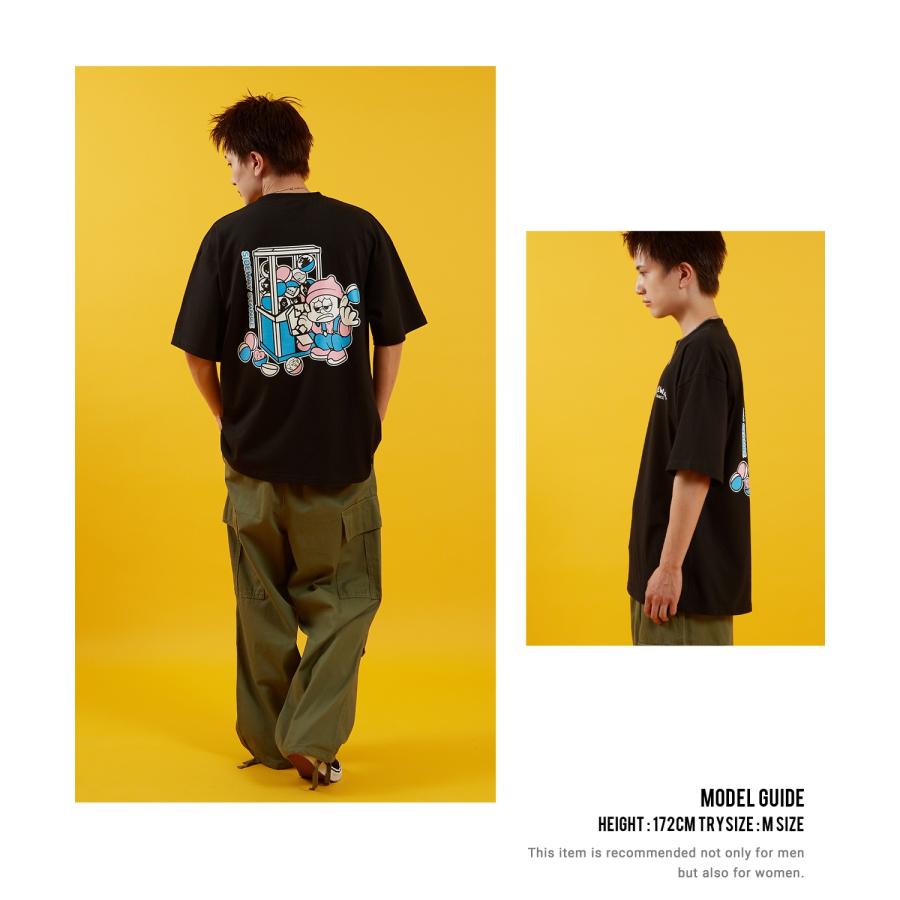 Tシャツ メンズ SIDEWAY STANCE サイドウェイスタンス 半袖 カットソー ガチャ プリント アメカジ カジュアル Y2K ストリート 古着MIX 韓国 ブラック ホワイト | improves | 04