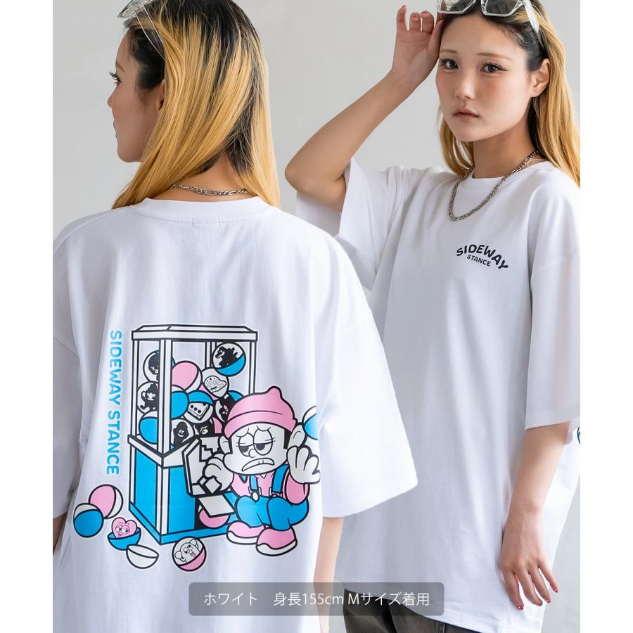 Tシャツ メンズ SIDEWAY STANCE サイドウェイスタンス 半袖 カットソー ガチャ プリント アメカジ カジュアル Y2K ストリート 古着MIX 韓国 ブラック ホワイト | improves | 09