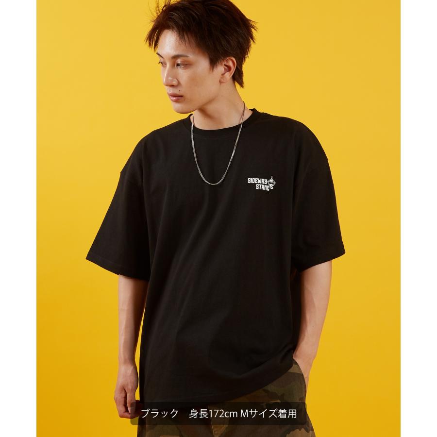Tシャツ メンズ SIDEWAY STANCE サイドウェイスタンス 半袖 カットソー クレーン プリント アメカジ カジュアル Y2K ストリート 古着MIX 韓国 ブラック ホワイト | improves | 12