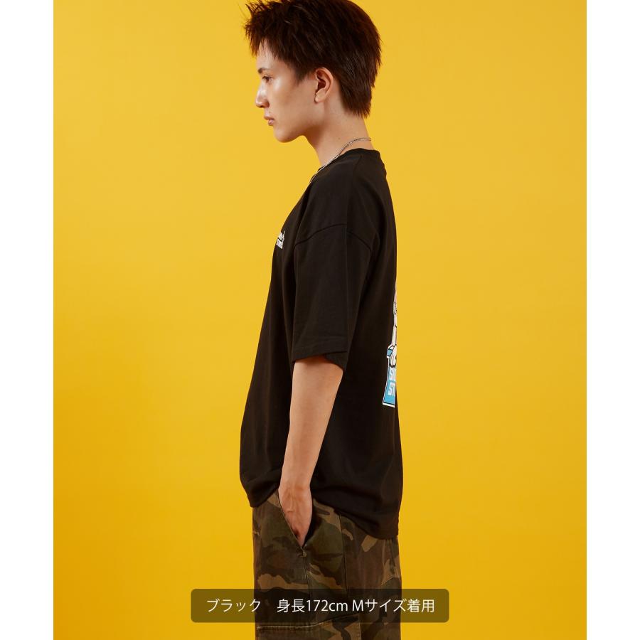 Tシャツ メンズ SIDEWAY STANCE サイドウェイスタンス 半袖 カットソー クレーン プリント アメカジ カジュアル Y2K ストリート 古着MIX 韓国 ブラック ホワイト | improves | 13