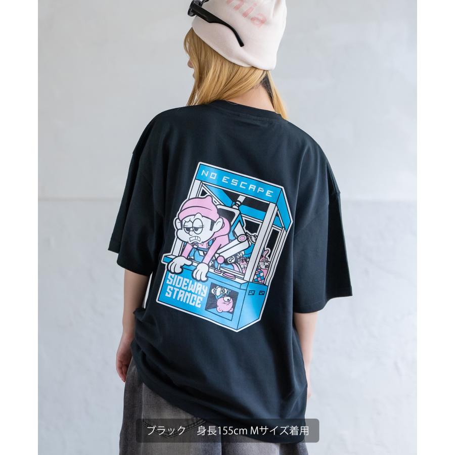 Tシャツ メンズ SIDEWAY STANCE サイドウェイスタンス 半袖 カットソー クレーン プリント アメカジ カジュアル Y2K ストリート 古着MIX 韓国 ブラック ホワイト | improves | 15