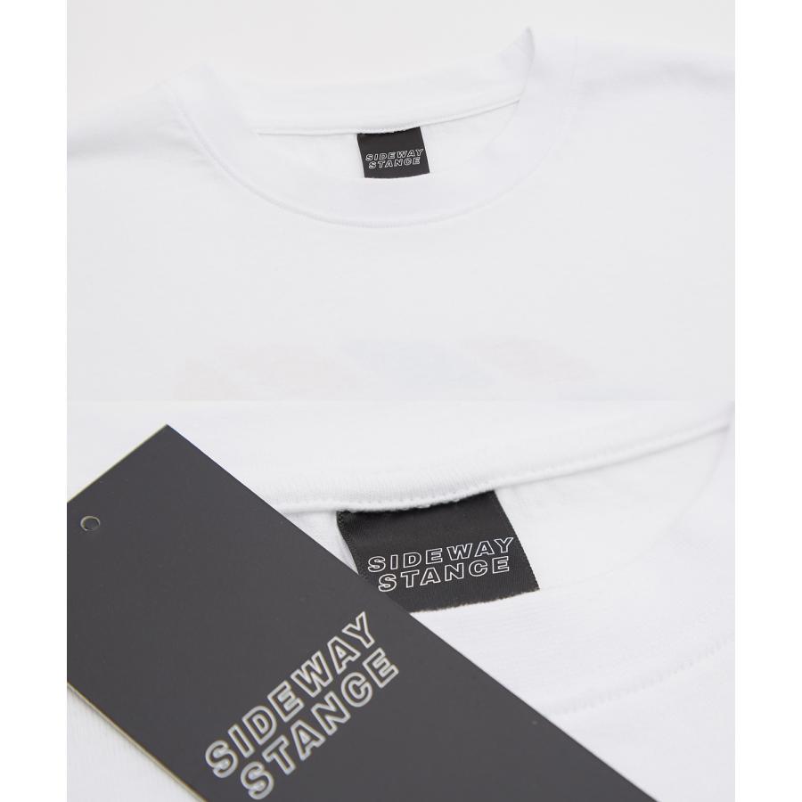Tシャツ メンズ SIDEWAY STANCE サイドウェイスタンス 半袖 カットソー クレーン プリント アメカジ カジュアル Y2K ストリート 古着MIX 韓国 ブラック ホワイト | improves | 20