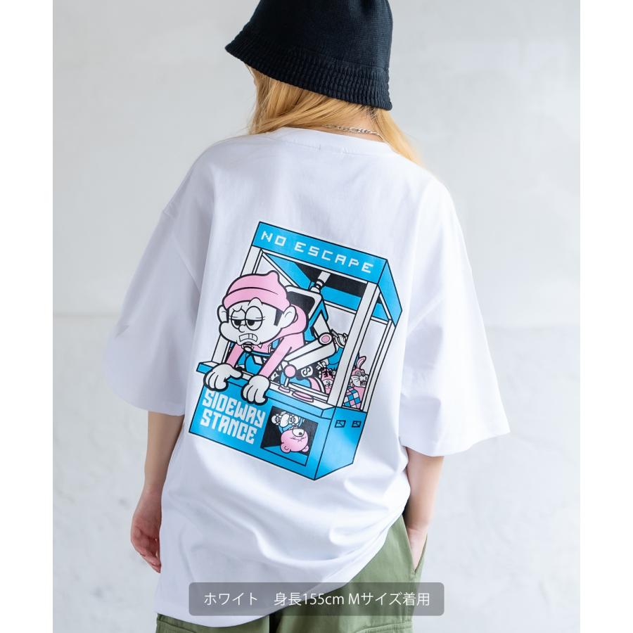 Tシャツ メンズ SIDEWAY STANCE サイドウェイスタンス 半袖 カットソー クレーン プリント アメカジ カジュアル Y2K ストリート 古着MIX 韓国 ブラック ホワイト | improves | 03