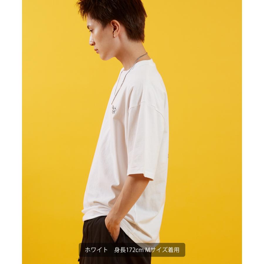 Tシャツ メンズ SIDEWAY STANCE サイドウェイスタンス 半袖 カットソー クレーン プリント アメカジ カジュアル Y2K ストリート 古着MIX 韓国 ブラック ホワイト | improves | 06