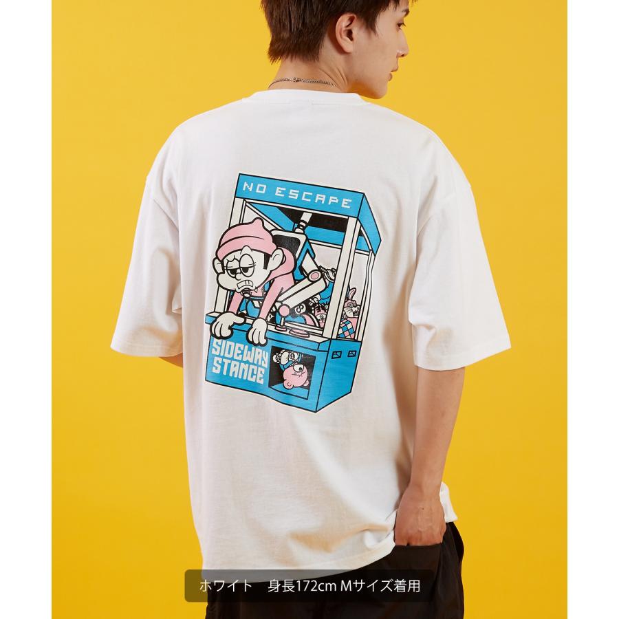 Tシャツ メンズ SIDEWAY STANCE サイドウェイスタンス 半袖 カットソー クレーン プリント アメカジ カジュアル Y2K ストリート 古着MIX 韓国 ブラック ホワイト | improves | 07