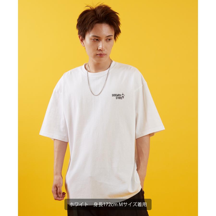 Tシャツ メンズ SIDEWAY STANCE サイドウェイスタンス 半袖 カットソー クレーン プリント アメカジ カジュアル Y2K ストリート 古着MIX 韓国 ブラック ホワイト | improves | 08