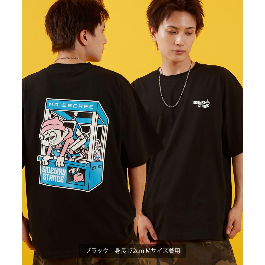 Tシャツ メンズ SIDEWAY STANCE サイドウェイスタンス 半袖 カットソー クレーン プリント アメカジ カジュアル Y2K ストリート 古着MIX 韓国 ブラック ホワイト | improves | 10