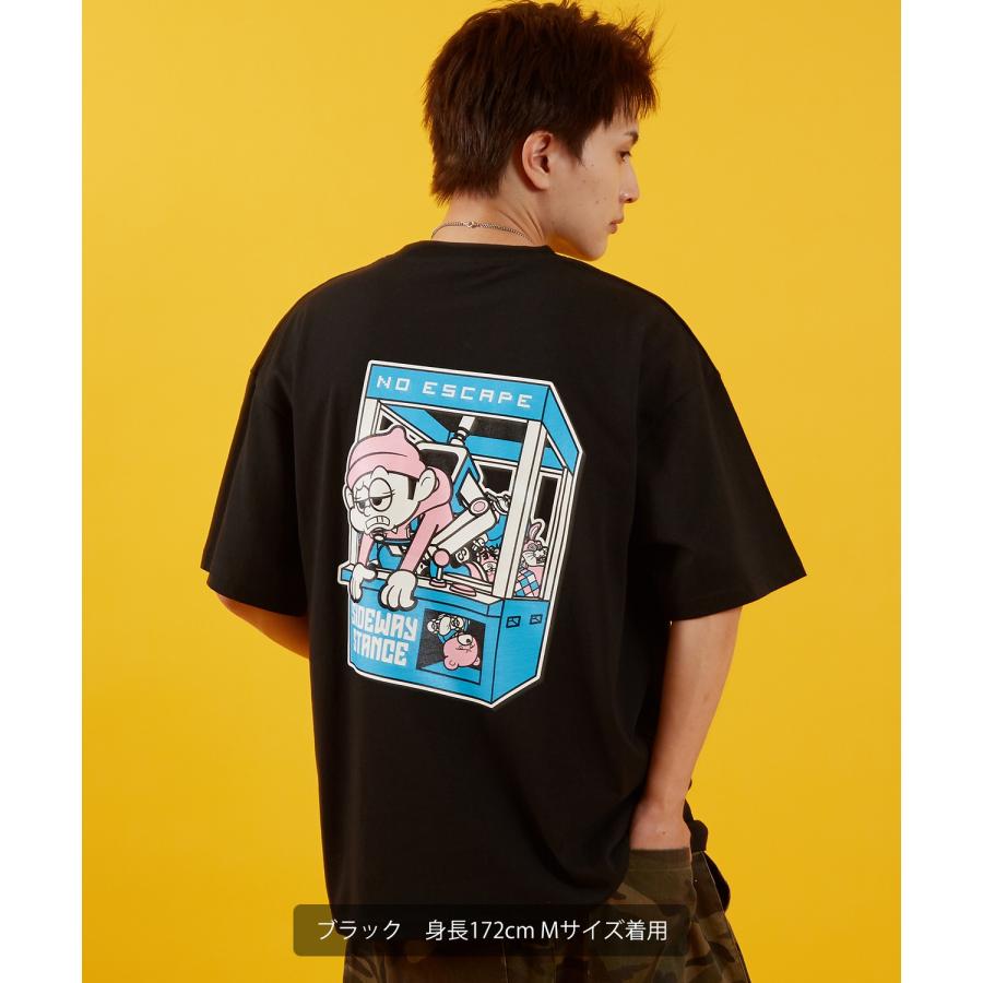 Tシャツ メンズ SIDEWAY STANCE サイドウェイスタンス 半袖 カットソー クレーン プリント アメカジ カジュアル Y2K ストリート 古着MIX 韓国 ブラック ホワイト | improves | 11