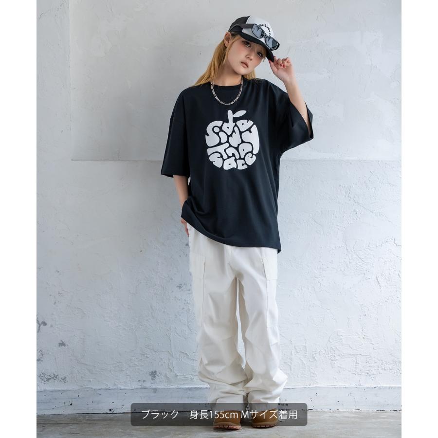 Tシャツ メンズ SIDEWAY STANCE サイドウェイスタンス 半袖 カットソー アップル プリント アメカジ カジュアル Y2K ストリート 古着MIX 韓国 ブラック ホワイト | improves | 14