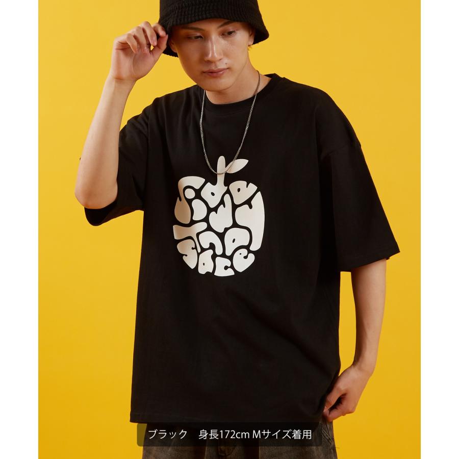 Tシャツ メンズ SIDEWAY STANCE サイドウェイスタンス 半袖 カットソー アップル プリント アメカジ カジュアル Y2K ストリート 古着MIX 韓国 ブラック ホワイト | improves | 15