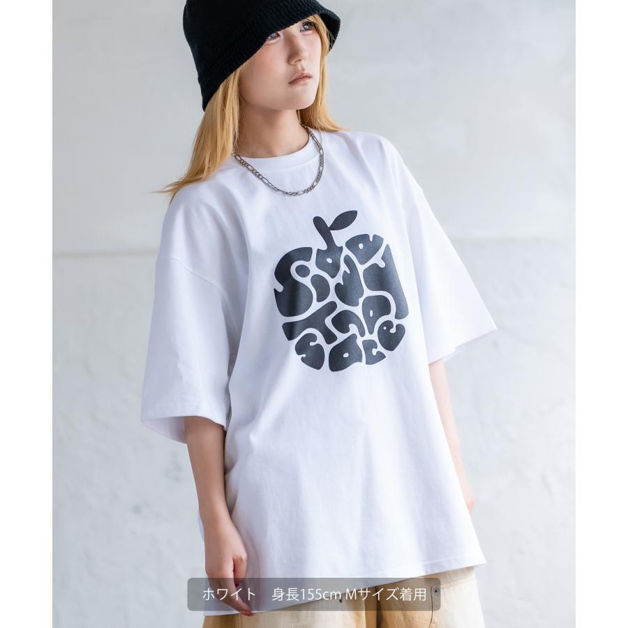 Tシャツ メンズ SIDEWAY STANCE サイドウェイスタンス 半袖 カットソー アップル プリント アメカジ カジュアル Y2K ストリート 古着MIX 韓国 ブラック ホワイト | improves | 07