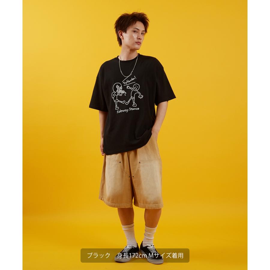 Tシャツ メンズ SIDEWAY STANCE サイドウェイスタンス 半袖 カットソー レスラー プリント アメカジ カジュアル Y2K ストリート 古着MIX 韓国 ブラック ホワイト | improves | 14