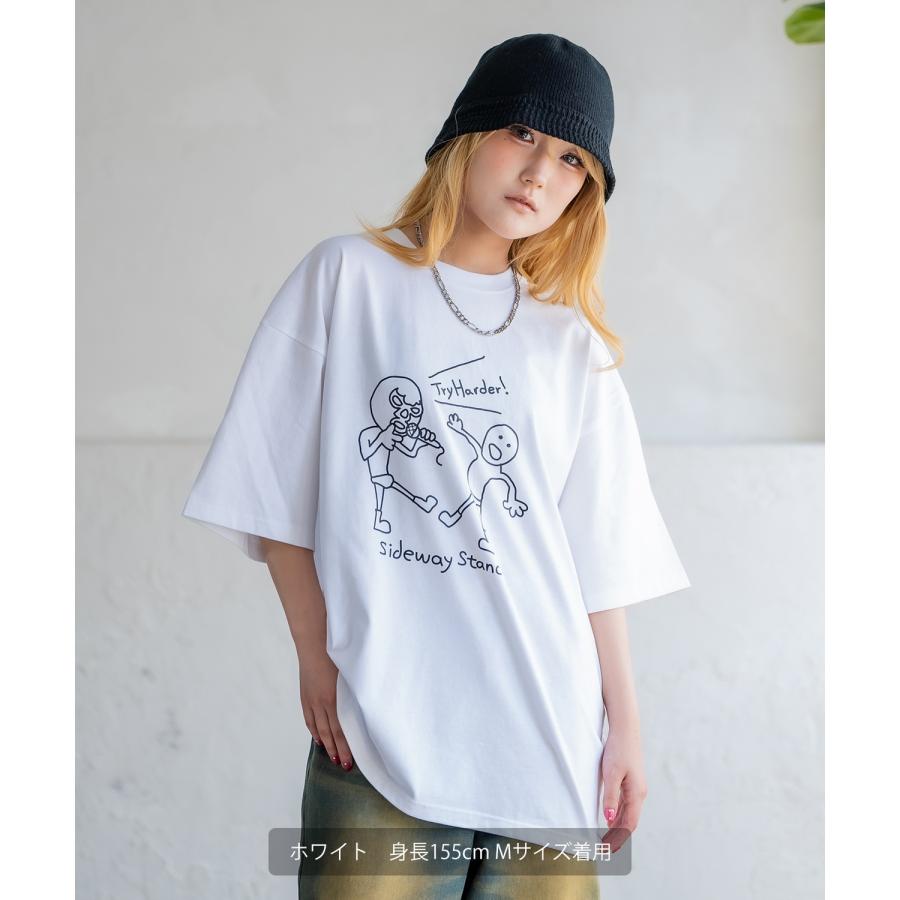 Tシャツ メンズ SIDEWAY STANCE サイドウェイスタンス 半袖 カットソー レスラー プリント アメカジ カジュアル Y2K ストリート 古着MIX 韓国 ブラック ホワイト | improves | 03