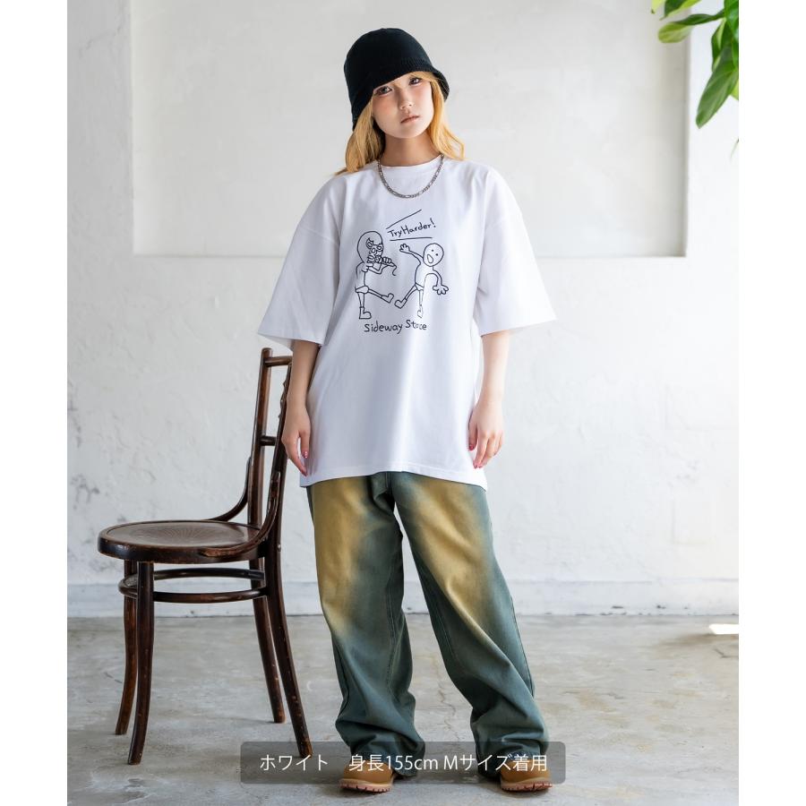 Tシャツ メンズ SIDEWAY STANCE サイドウェイスタンス 半袖 カットソー レスラー プリント アメカジ カジュアル Y2K ストリート 古着MIX 韓国 ブラック ホワイト | improves | 05