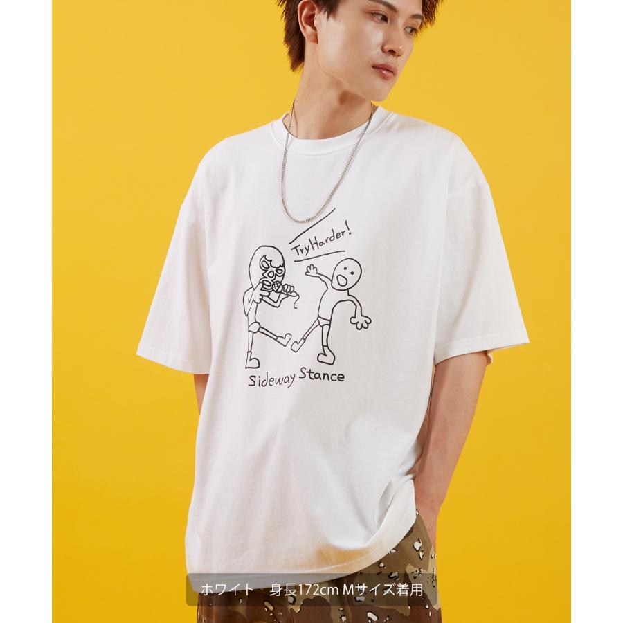 Tシャツ メンズ SIDEWAY STANCE サイドウェイスタンス 半袖 カットソー レスラー プリント アメカジ カジュアル Y2K ストリート 古着MIX 韓国 ブラック ホワイト | improves | 06