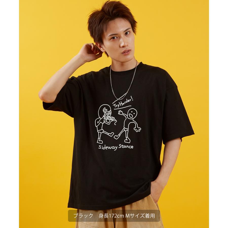 Tシャツ メンズ SIDEWAY STANCE サイドウェイスタンス 半袖 カットソー レスラー プリント アメカジ カジュアル Y2K ストリート 古着MIX 韓国 ブラック ホワイト | improves | 11