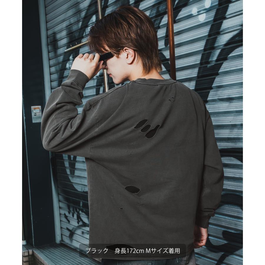 長袖Tシャツ メンズ レディース ブランドロゴ 長袖 グランジTシャツ SIDEWAY STANCE サイドウェイスタンス 刺しゅう ロンT カットソー アメカジ Y2K 韓国 | improves | 04