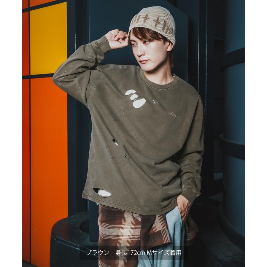 長袖Tシャツ メンズ レディース ブランドロゴ 長袖 グランジTシャツ SIDEWAY STANCE サイドウェイスタンス 刺しゅう ロンT カットソー アメカジ Y2K 韓国 | improves | 08