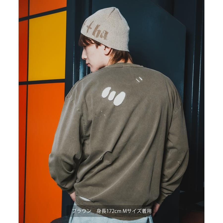 長袖Tシャツ メンズ レディース ブランドロゴ 長袖 グランジTシャツ SIDEWAY STANCE サイドウェイスタンス 刺しゅう ロンT カットソー アメカジ Y2K 韓国 | improves | 09